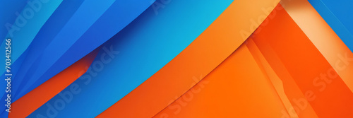 Minimaler blauer geometrischer Hintergrund. Dynamische Formenkomposition mit orangefarbenen Linien. Abstrakter Hintergrund moderne Hipster-futuristische Grafik. Vektorabstraktes Hintergrundtexturdesig
