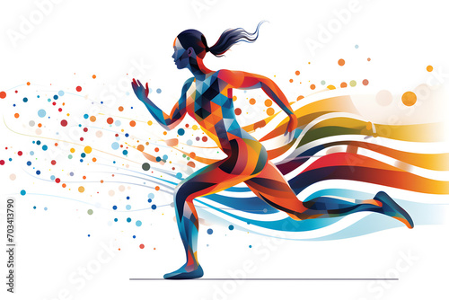 Running woman colorful splash  poster © Oksana