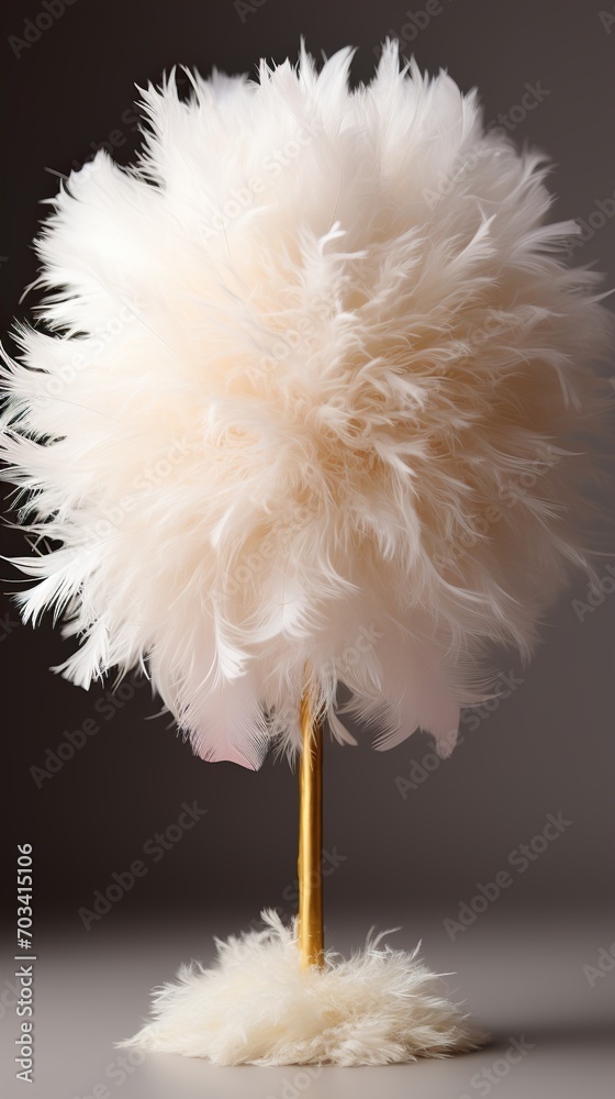 Fototapeta premium white feather on black background