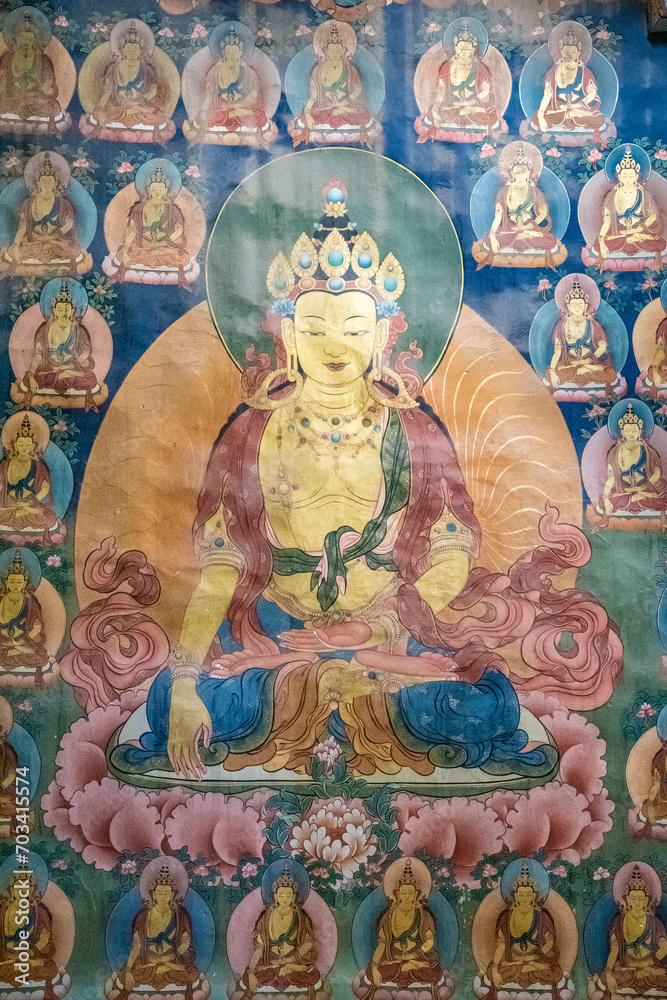 Fototapeta premium Buddha. Frescoes of Choghang Hall, Hemis Monastery