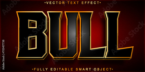 Black And Golden Bull Vector Fully Editable Smart Object Text Effect