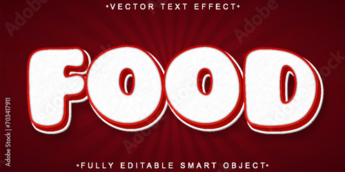 Red Cartoon Fodd Vector Fully Editable Smart Object Text Effect