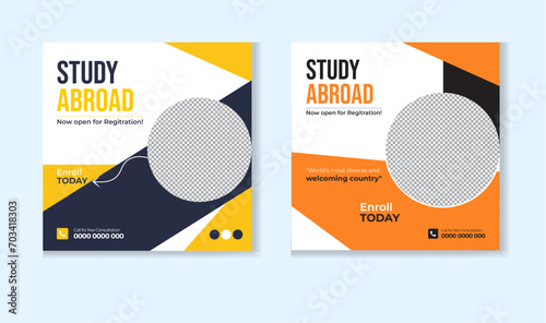 Study abroad social media post design template