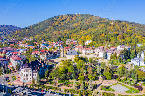Autumn scene of mountain city