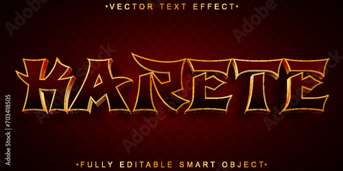 Red And Golden Karete Vector Fully Editable Smart Object Text Effect
