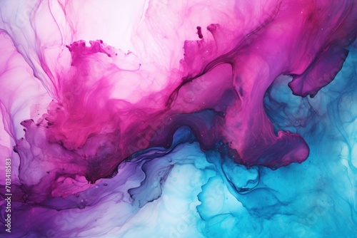 Abstract watercolor paint background by dark cyan and medium orchid with liquid fluid texture for background  banner 