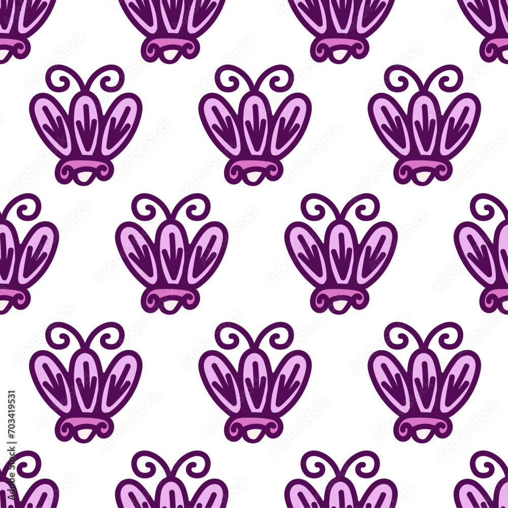 Vector seamless pattern with flowers elements Vector seamless pattern with flowers elements