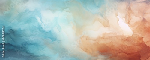 Abstract watercolor paint background by chocolate brown and powder blue with liquid fluid texture for background, banner 