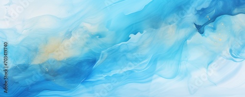 Abstract watercolor paint background by chocolate brown and powder blue with liquid fluid texture for background, banner 