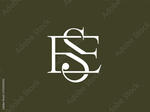 ES or SE modern, classic and mature monogram. The unique serif font makes the logo look attractive and trendy. Perfect for fashion, personal brand, retail, law firm, business consulting, etc.