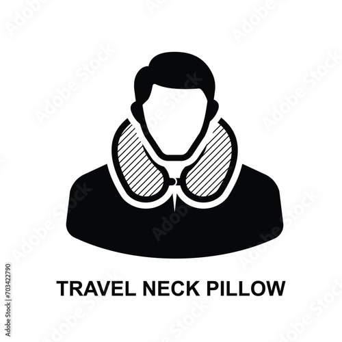 Travel neck pillow icon isolated on background vector illustration.