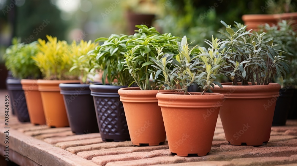 herbs in a pot