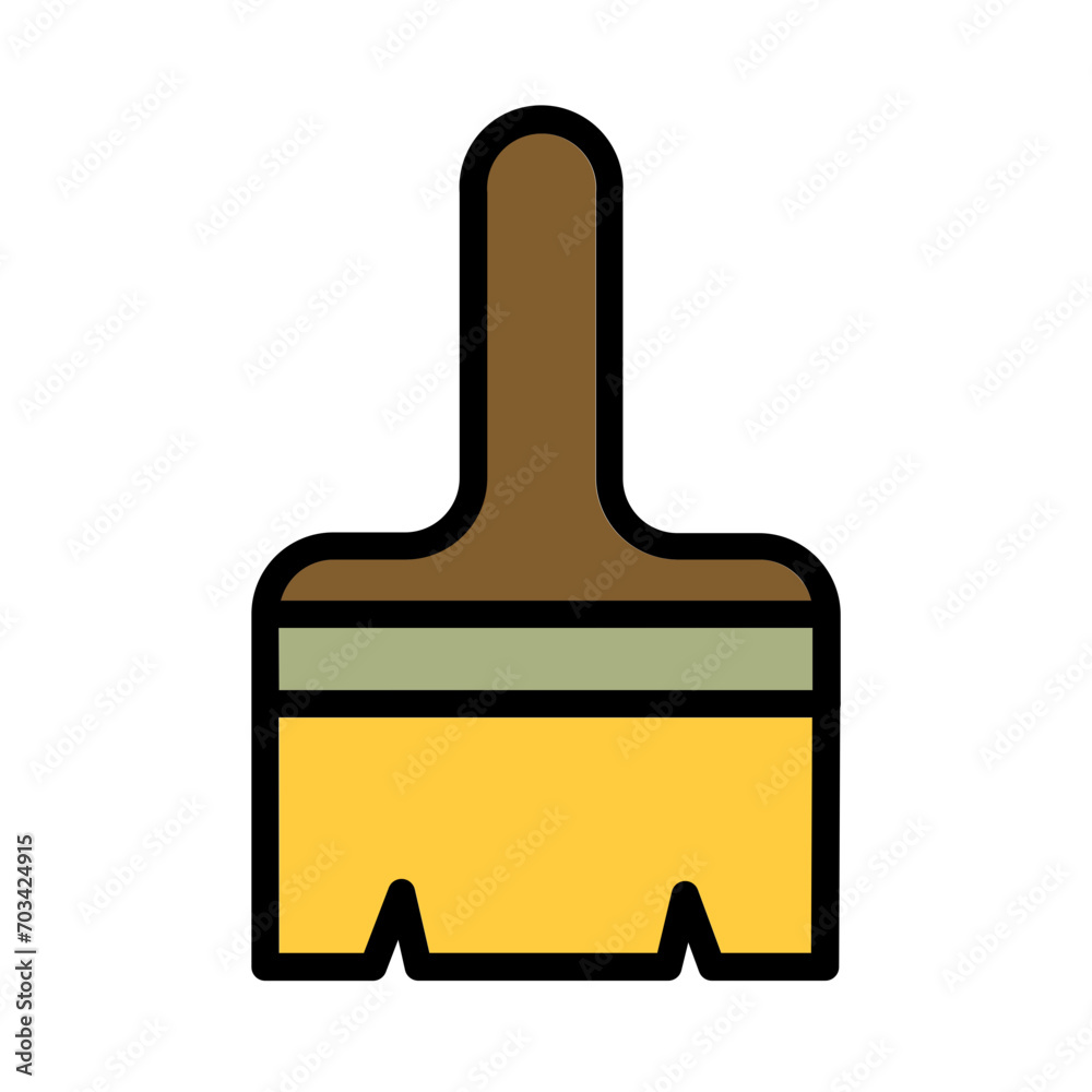 Job Paint Brush Filled Outline Icon Job Paint Brush Filled Outline Icon
