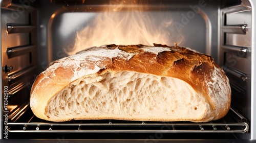 bread in the oven