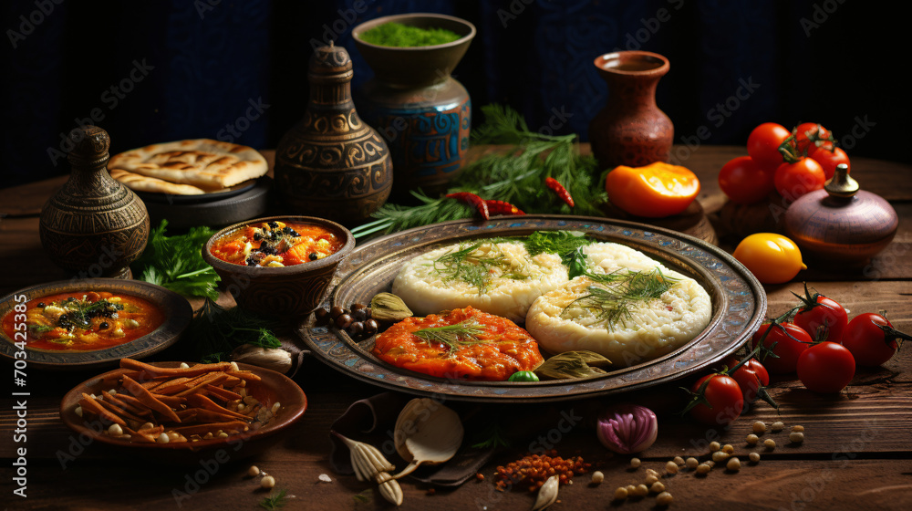 National traditional dishes of Uzbek