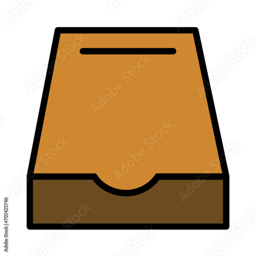 Inbox Mail Tray Filled Outline Icon