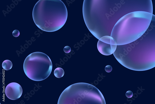 Modern realistic water bubbles, great design for any purposes. Vector illustration background. Abstract background. Banner, flyer. Creative design. Vector template.