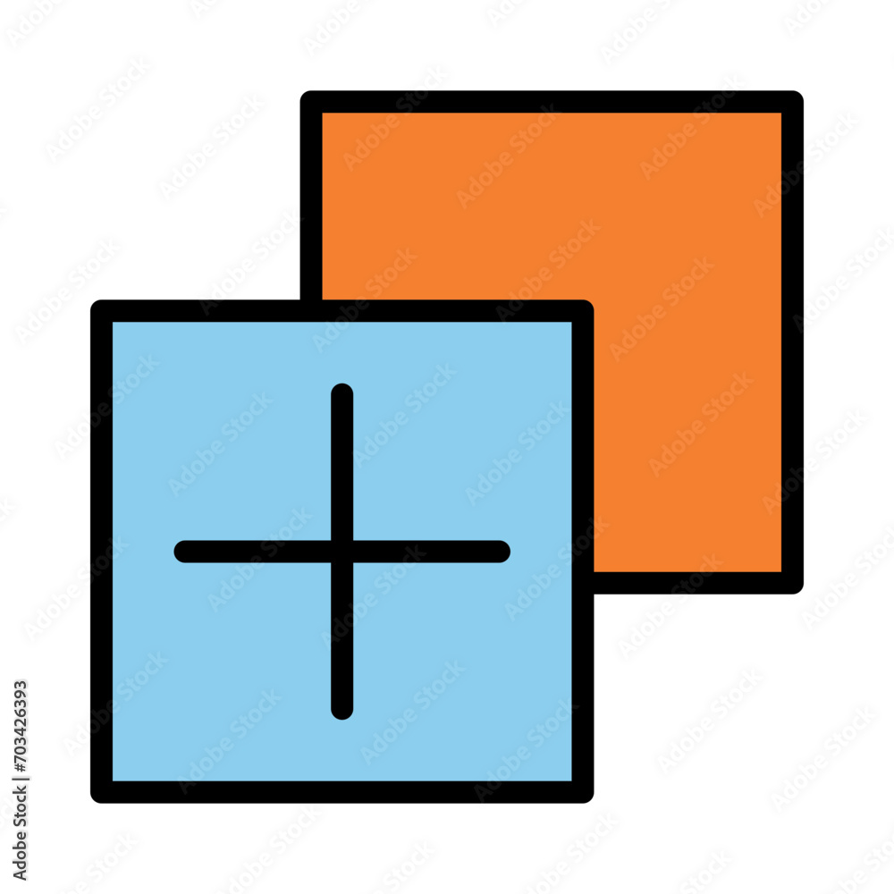 Fototapeta premium Add New Plus Filled Outline Icon