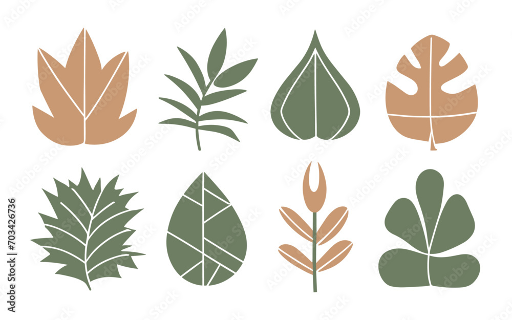 Abstract leaves vector clipart. Spring illustration. Abstract leaves vector clipart. Spring illustration.