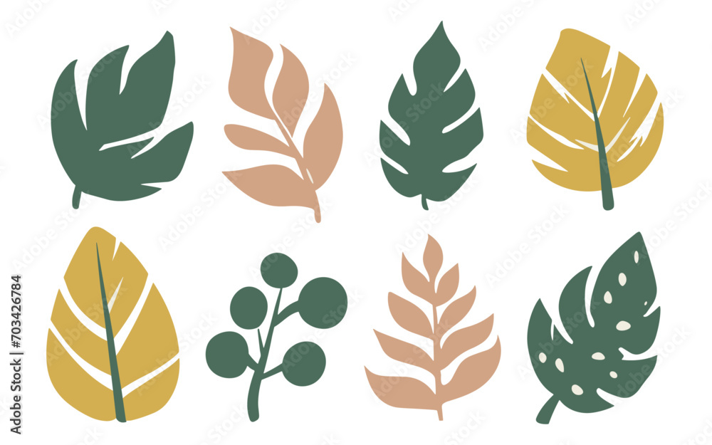 Abstract leaves vector clipart. Spring illustration. Abstract leaves vector clipart. Spring illustration.