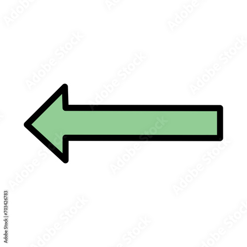 Arrow Left Return Filled Outline Icon
