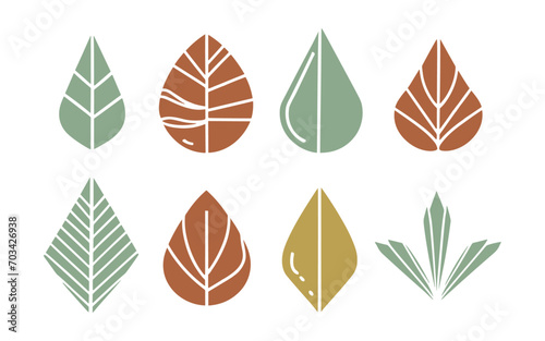 Abstract leaves vector clipart. Spring illustration. © TasaDigital