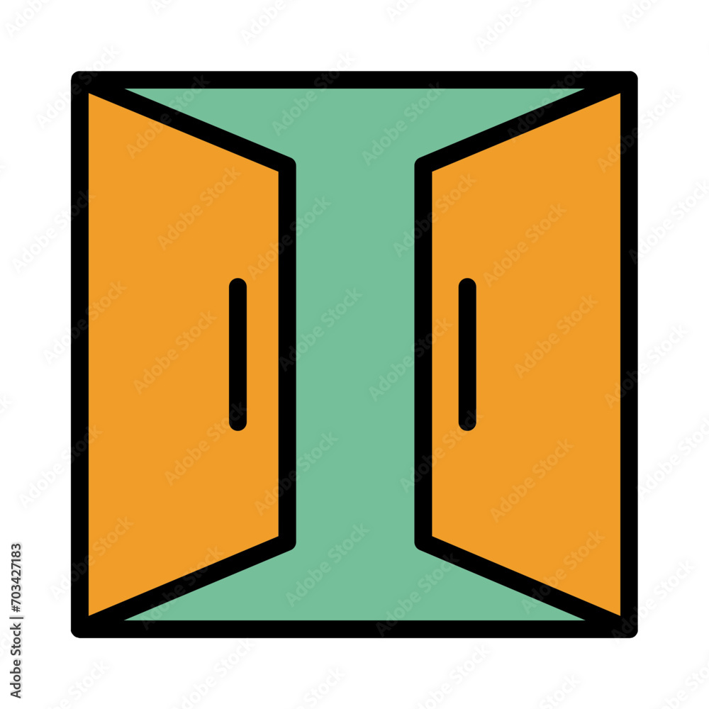 Door Idea Open Filled Outline Icon Door Idea Open Filled Outline Icon