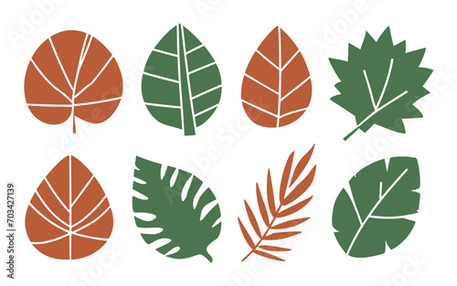 Abstract leaves vector clipart. Spring illustration.