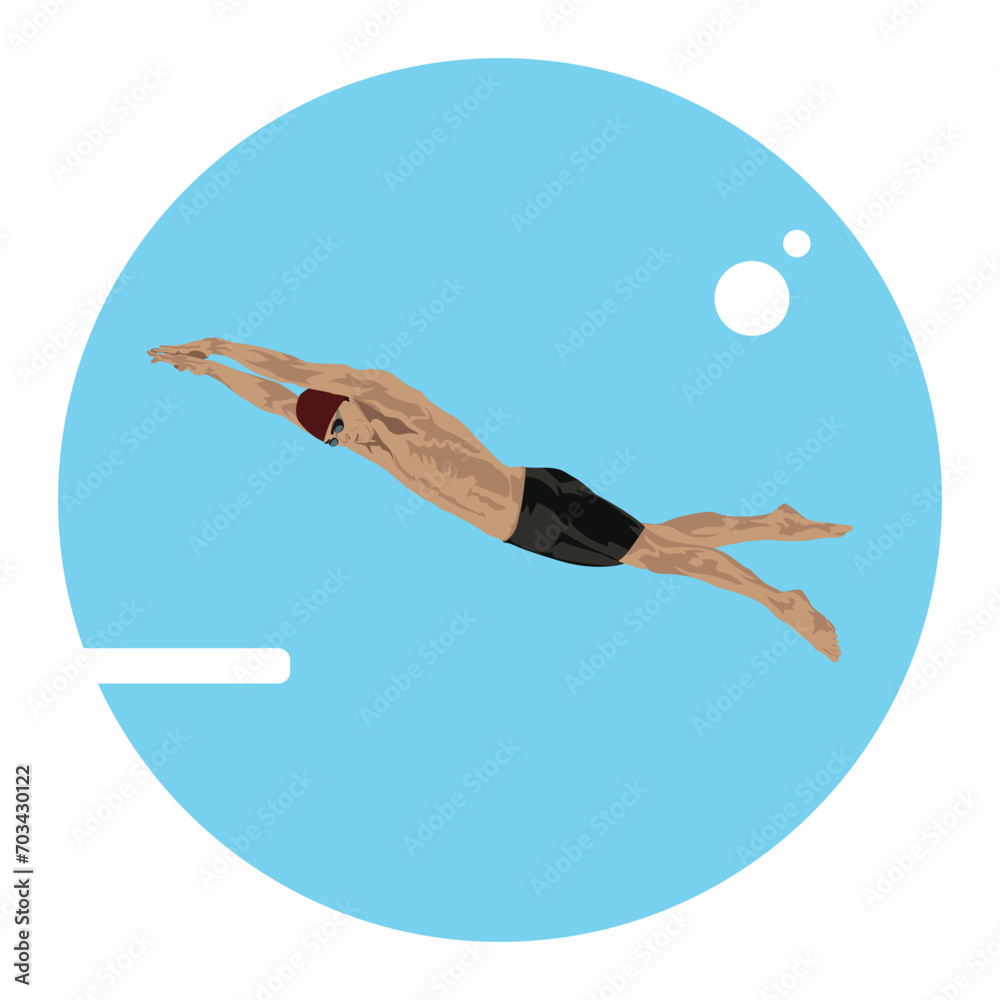 Swimmer Vector Stock Illustration