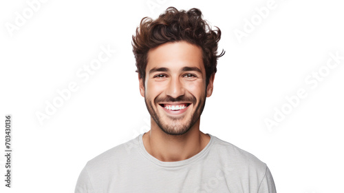 Confident and happy smiling man isolated on white background.