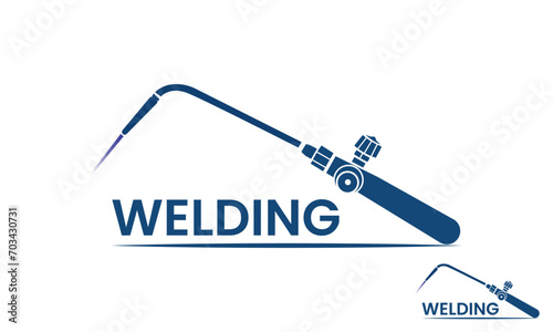 Welding Torch Logo Design Template. Welding Workshop Logo.
