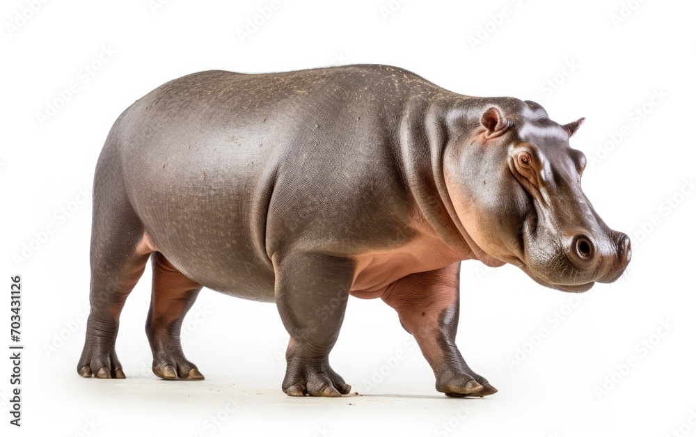 Hippopotamus standing on isolated white background. Hippopotamus standing on isolated white background.