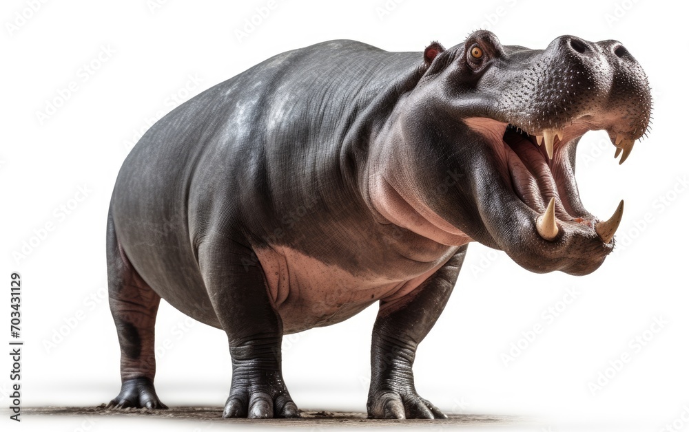 Hippopotamus opened mouth isolated on white background Hippopotamus opened mouth isolated on white background