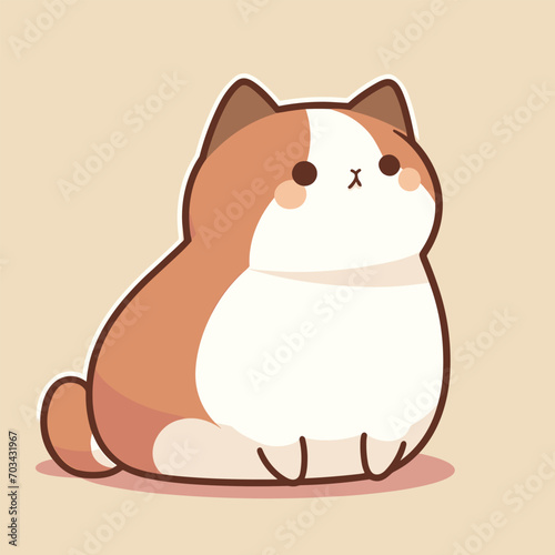 Kawaii, Cute, and Minimalist Cat Illustration