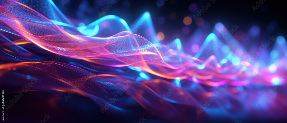 Fototapeta premium Dive into the world of morphism with this fluorescent abstract wave.