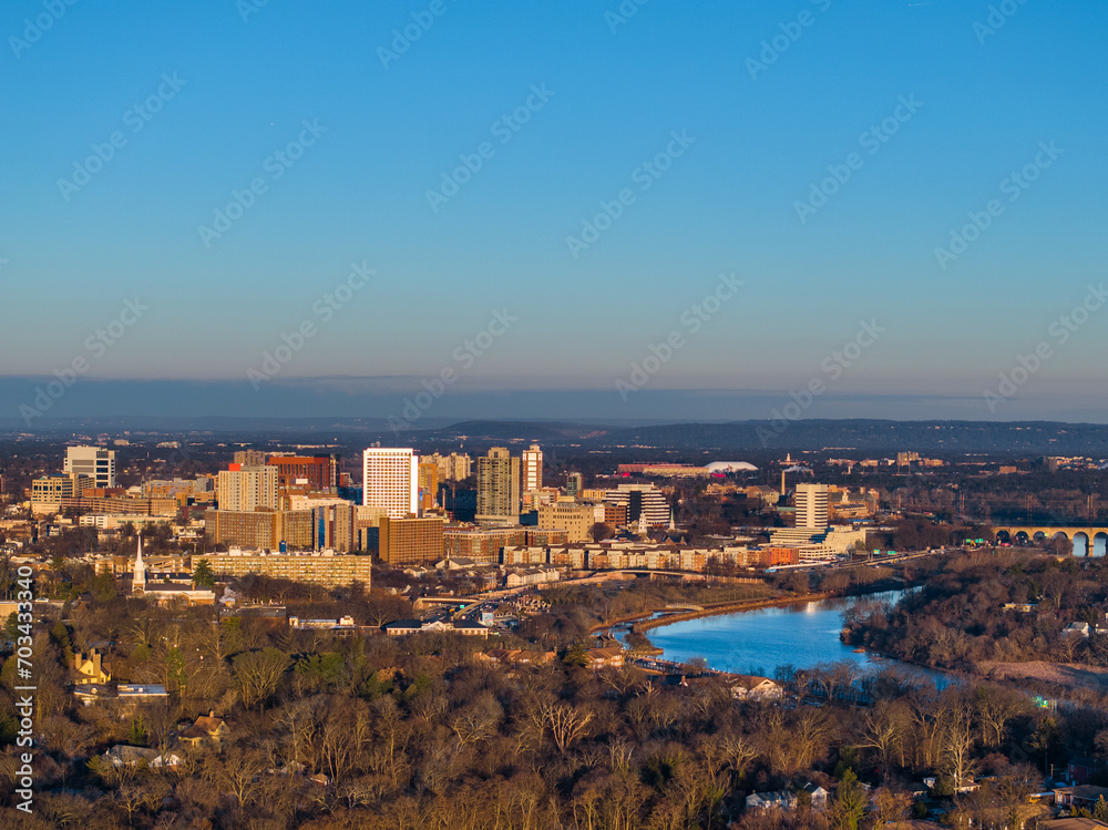 Aerial photo of the New Brunswick skyline