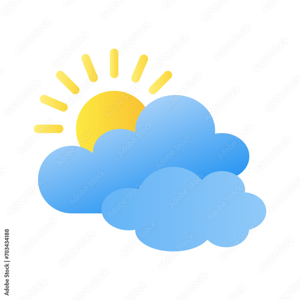 Cloud icon in gradient fill style with high vector quality suitable for ui and spring needs Cloud icon in gradient fill style with high vector quality suitable for ui and spring needs