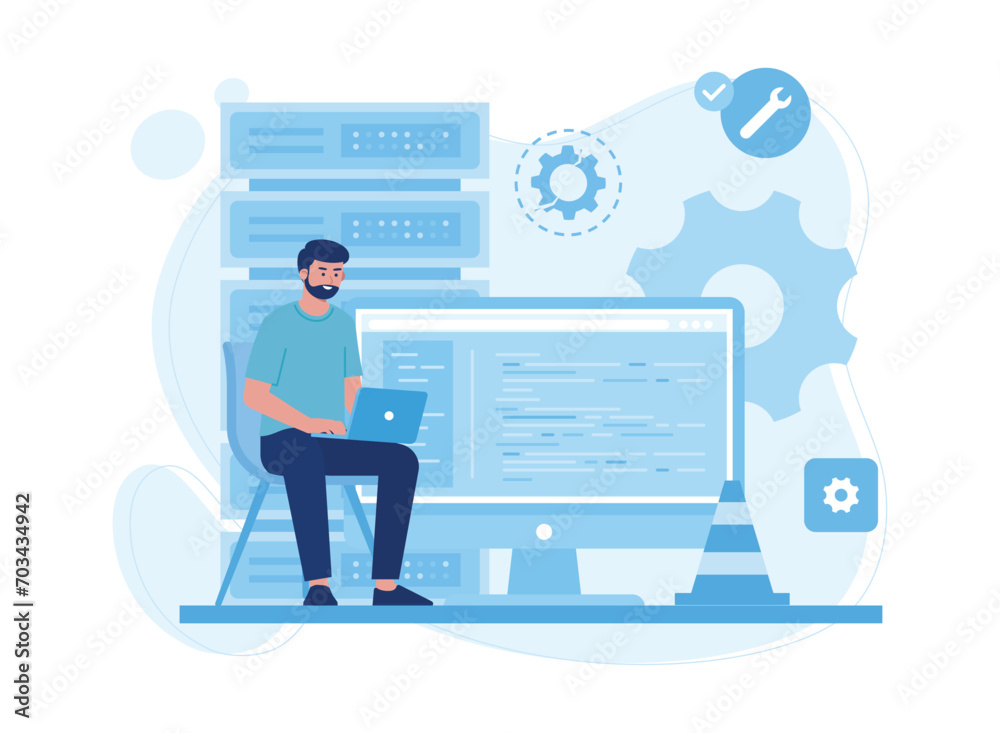 analysis database concept flat illustration analysis database concept flat illustration