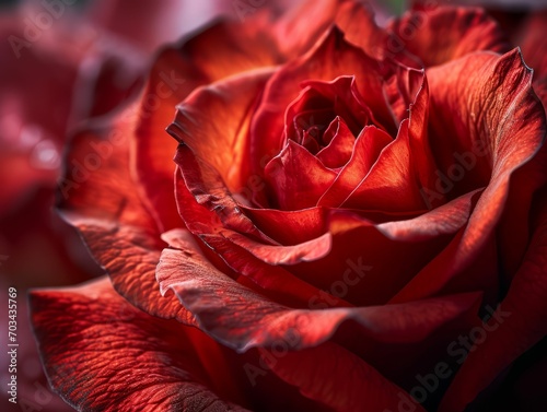 Delicate petals of a red rose.