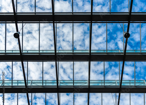 Glasdach und Hausfassade aus Glas, Humboldt Universität zu Berlin, Johann von Neumann Haus, Berlin Adlershof, Deutschland photo