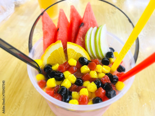 fruit salad in a bowl