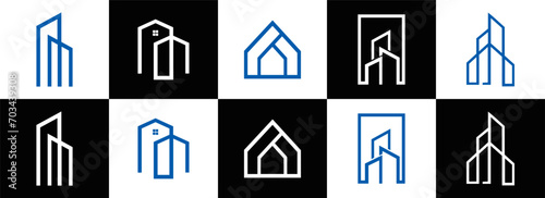 Mega Set and Big Group, Real Estate, Building and Construction Logo Vector Design Eps 