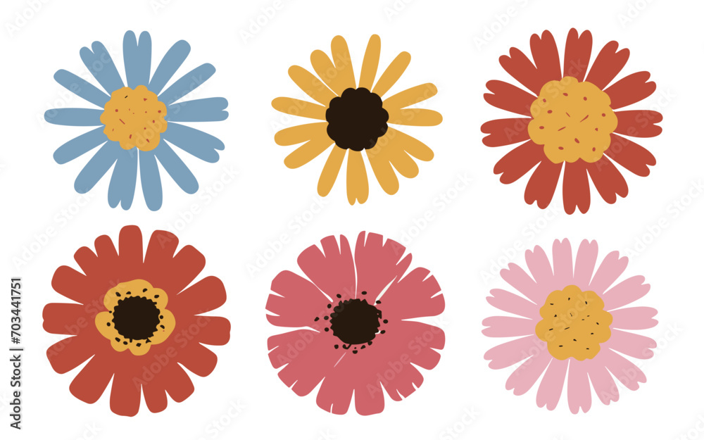 Abstract flowers vector clipart. Spring illustration. Abstract flowers vector clipart. Spring illustration.