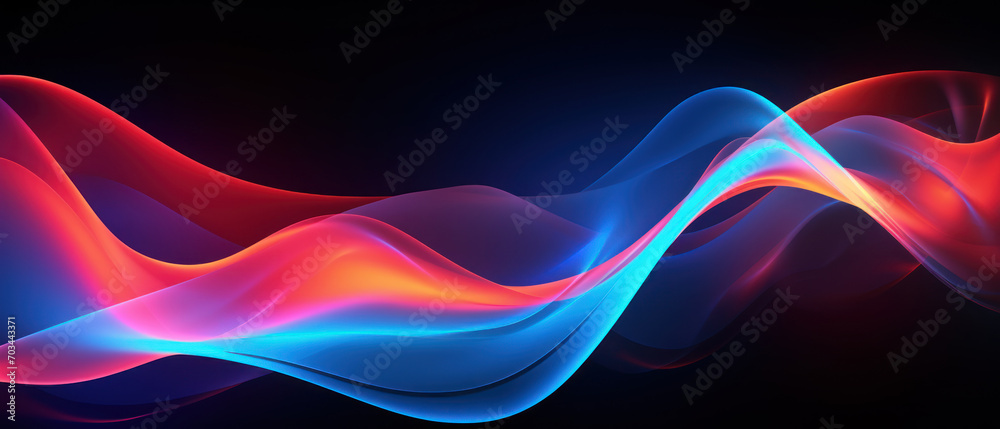 Fototapeta premium This bright and energetic abstract background features irregular waves and a blend of colors.