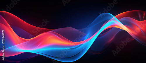 This bright and energetic abstract background features irregular waves and a blend of colors. © Lidok_L