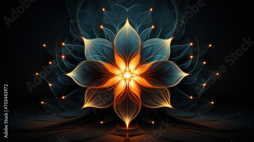 Abstract fractal flower, digital artwork for creative graphic design. Colorful floral background