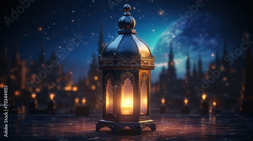 Ramadan Kareem background. Ramadan Kareem background with arabic lantern and mosque © Ali