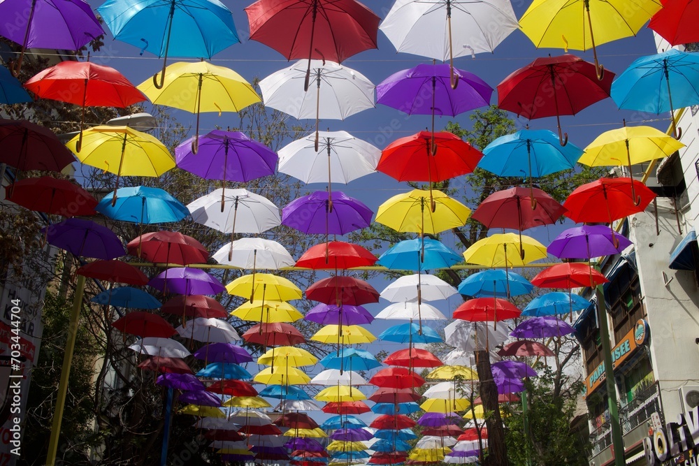 Fototapeta premium Ankara Cankaya Street with umbrellas