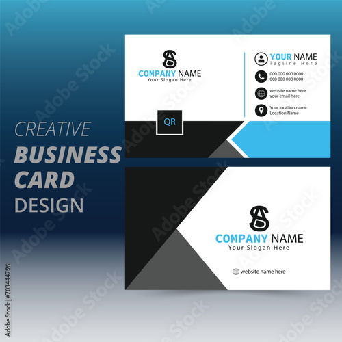 Minimal Business Card Mockup, Futuristic business card design, Modern shape with abstract silver, double sided business card template modern and clean style .
