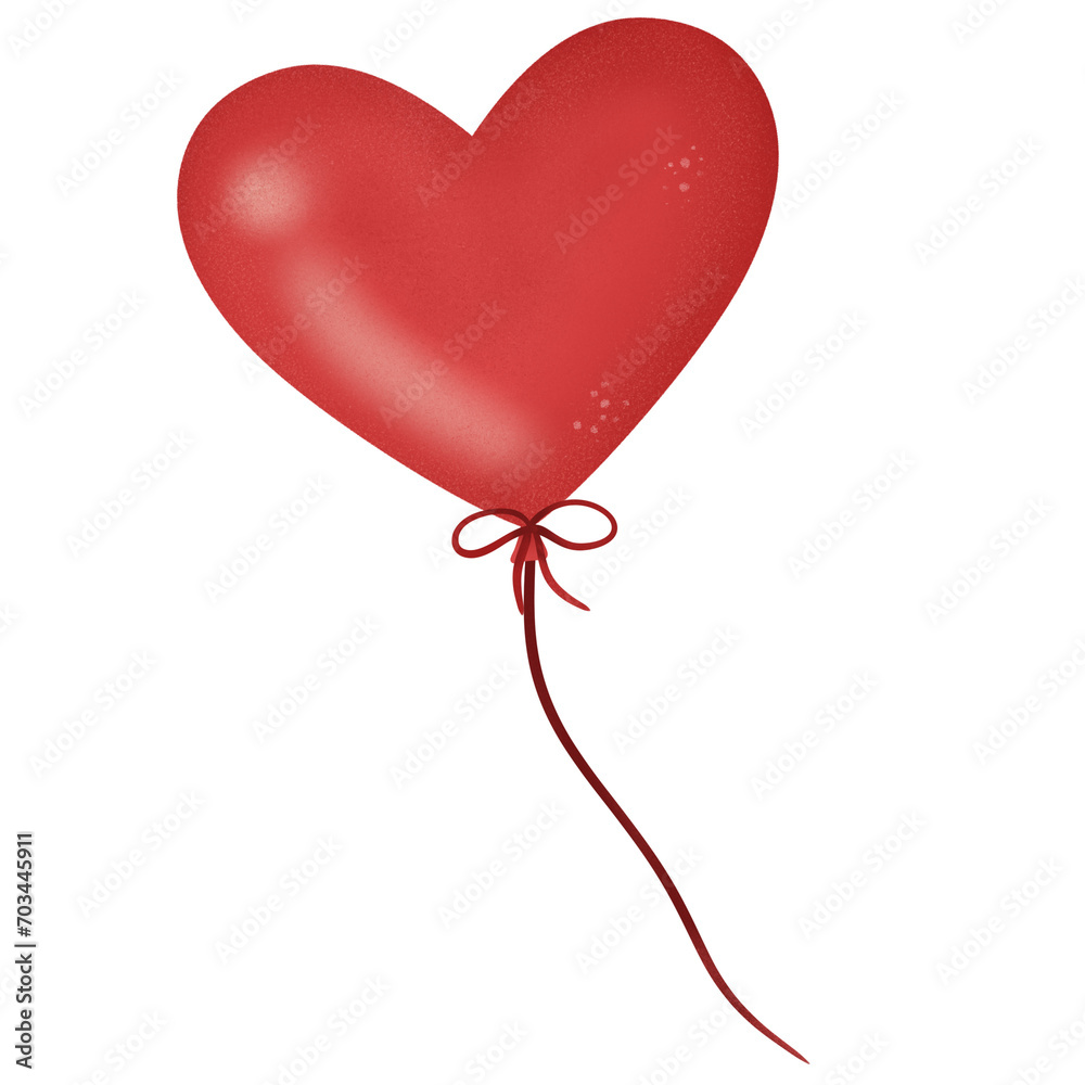 Red heart balloon clipart